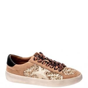 NEW CORKYS FOOTWEAR women's another round sneakers in gold sequin